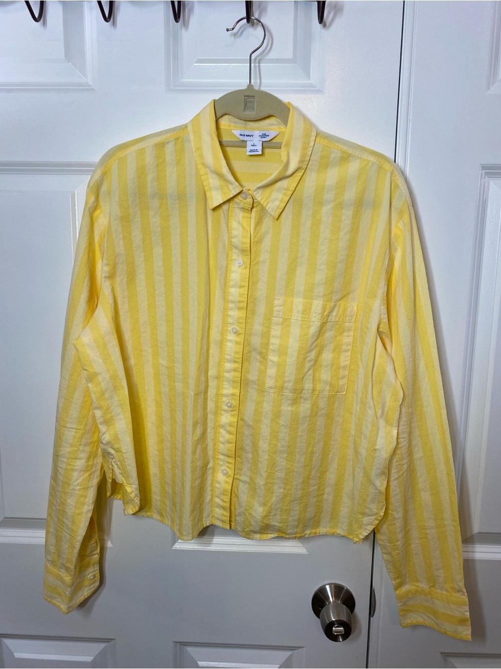 Old Navy Yellow Striped Button-Down Shirt